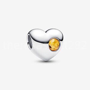 Pandora Engravable Honey Stone Heart Charm
